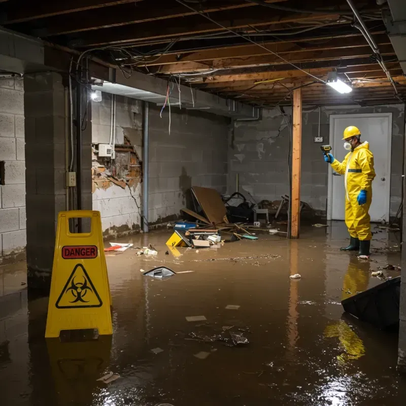 Flooded Basement Electrical Hazard in West Jefferson, NC Property